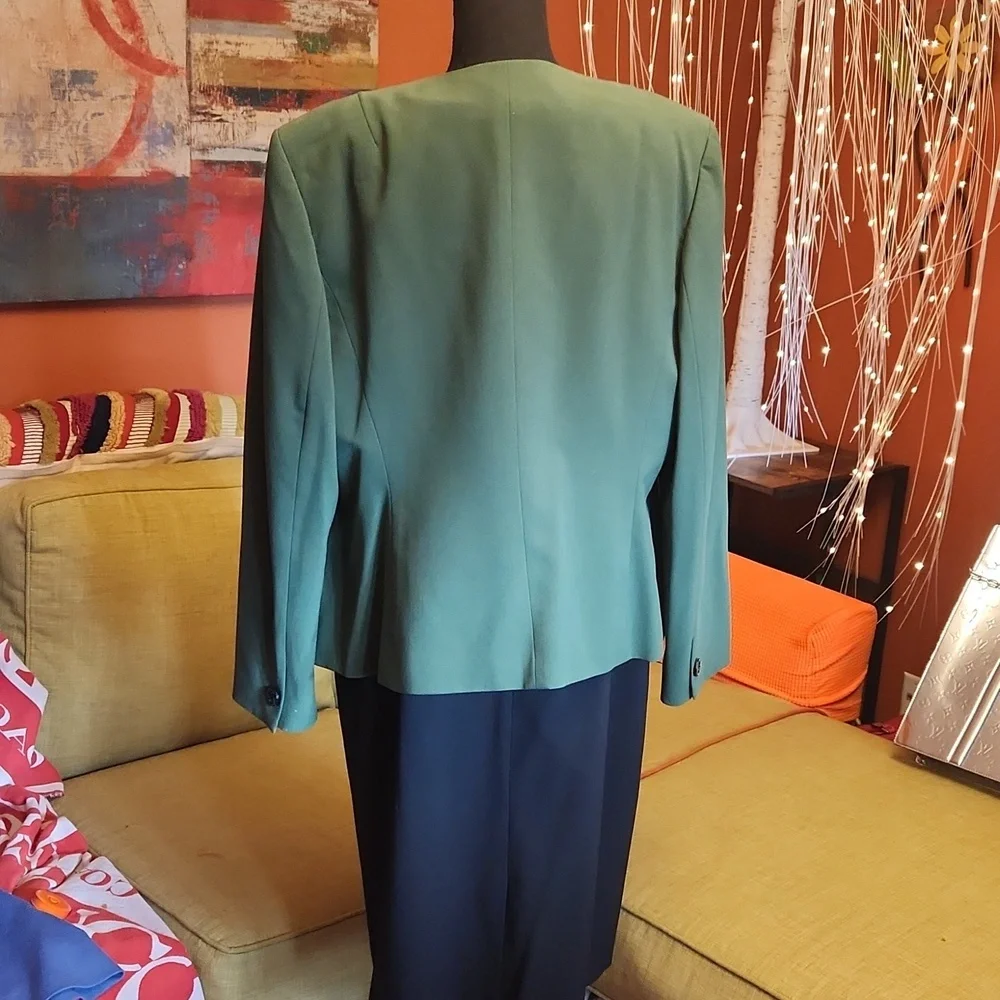 Nine West Green Blazer Suit Jacket Professional - Picture 2 of 6